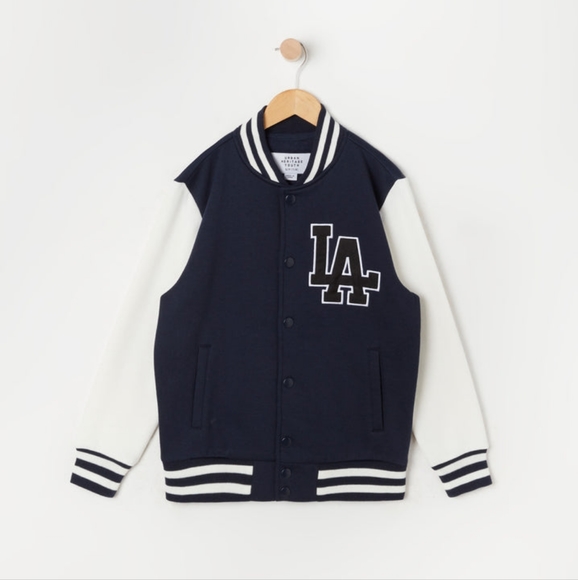 Boys LA Graphic Oversized Varsity Jacket - Picture 1 of 2